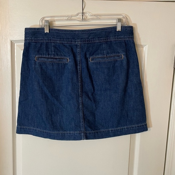 Gap Denim Jean Button Front Pocket A-Line Mini Skirt Dark Wash Cotton Size 31 - Picture 3 of 6